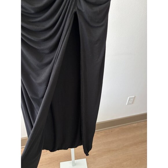 Klassy Network Skirt Medium BodyCon Ruched High Slit Festival Boho Glam Romantic - Picture 10 of 16